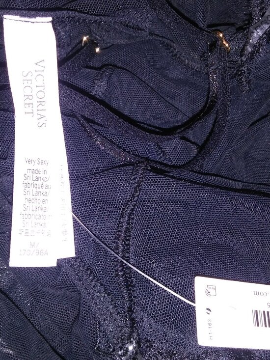 Victoria Secret Lingerie Jumpsuit One Piece Pantsuit Black Sheer Embroidered New - Picture 13 of 15